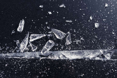 Abstract background of ice texture. cut and crushed ice surface. shards of iceの写真素材