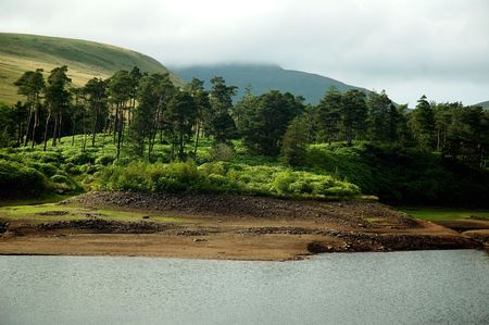 Mountain and lake of Breacon Beakon park の写真素材