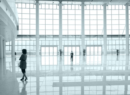 walking people in the hallのeditorial素材