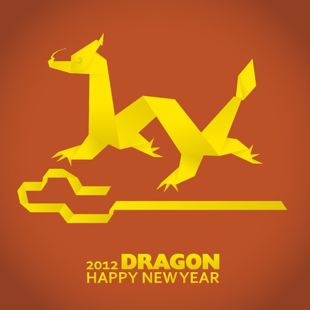 2012: New Year greeting card, year of the dragonのイラスト素材