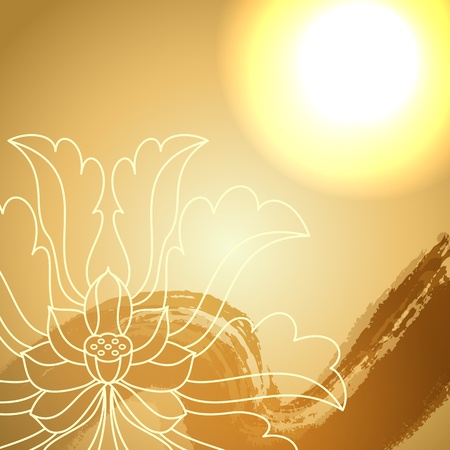 Po-phase flowers background with space for textのイラスト素材