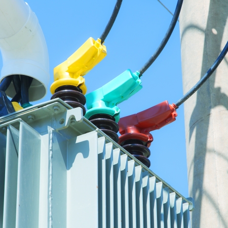 Close up parts transformer substationの写真素材