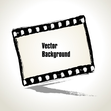 Vector  Aged  illustration of a grunge filmstrip frame with space for your text or imageのイラスト素材