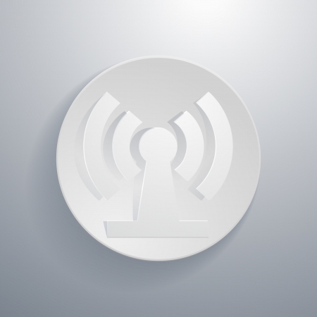 simple paper-cut style, circular icon, wifi zone.のイラスト素材