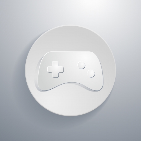  simple paper-cut style, circular icon, game controller のイラスト素材