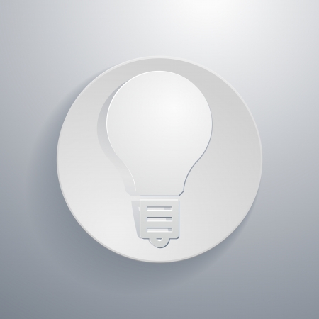simple paper-cut style, circular icon, lightbulb のイラスト素材