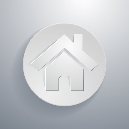 simple paper-cut style, circular icon, home symbolのイラスト素材