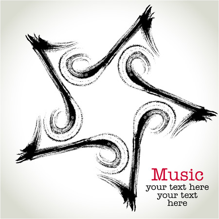 Eighth Note and Five-pointed star  Music icon のイラスト素材