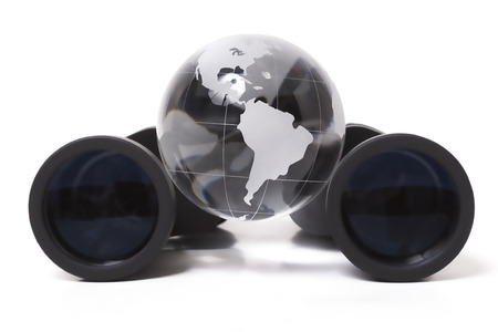 black binocular isolate on white backgroundの写真素材