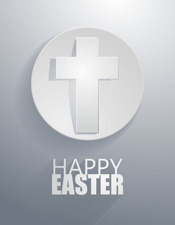  easter gray cross icons with paper cut styleのイラスト素材