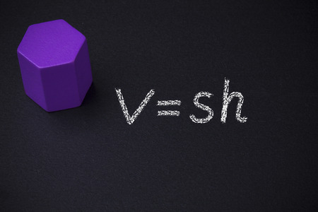 Cylinder and mathematical formulas on blackboard