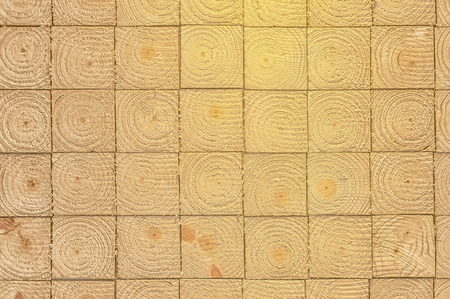 Square wood box stack of lumber, pieces of teak wood texture stump backgroundの写真素材