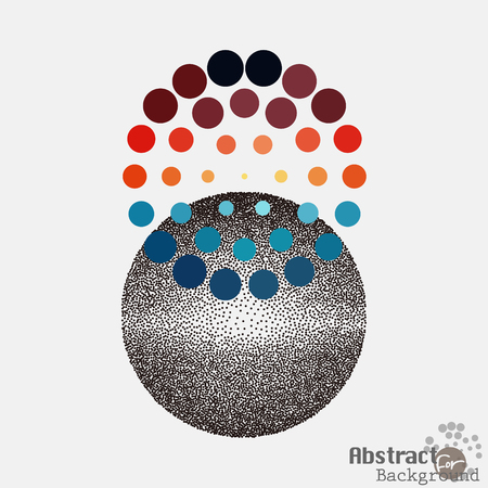 Pop art stippling spotted dotted circle. Pop-art style dots illustration.のイラスト素材