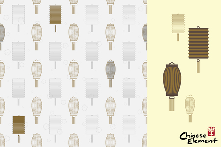 Chinese traditional culture seamless pattern. Chinese seal means: Happiness.のイラスト素材