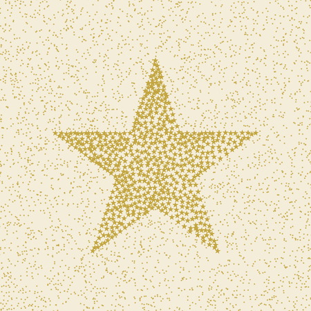 Many small stars make up a large star on stars backgroundのイラスト素材