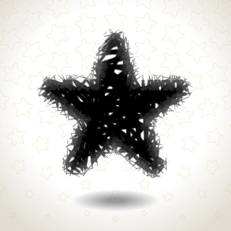 Textured Star Icon on star pattern, messy and disorderly, graphics mixed change effect.のイラスト素材