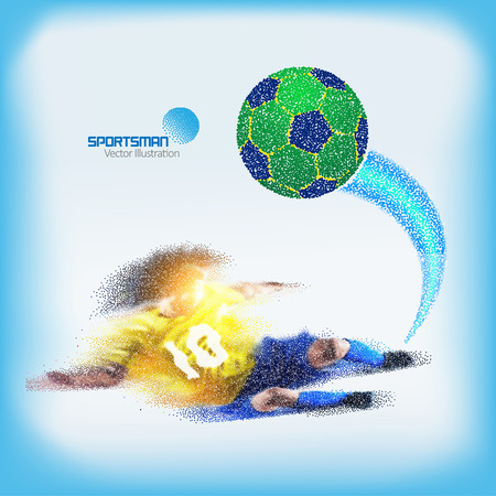 Spray texture football player, No. 10 player tackle ball.のイラスト素材