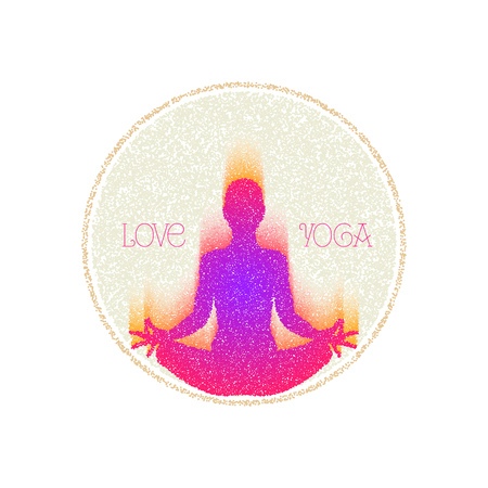 Spray texture Woman in yoga pose icon.のイラスト素材
