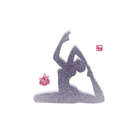 Spray texture Woman in yoga pose icon.のイラスト素材