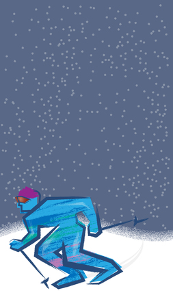 Skiing manのイラスト素材