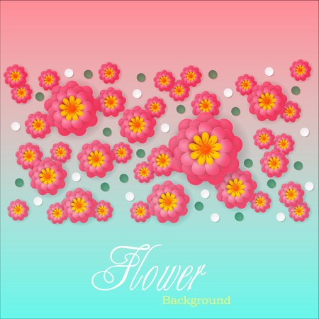 Floral Pattern Background with paper-cut style.のイラスト素材