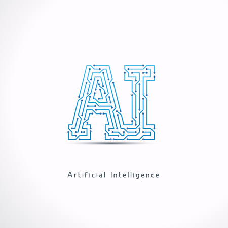 AI Artificial Intelligence letter  .のイラスト素材