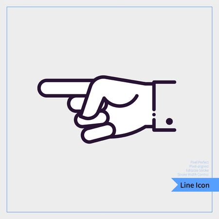 Finger direction icon. Professional, Pixel-aligned, Pixel Perfect, Editable Stroke, Easy Scalablility.のイラスト素材