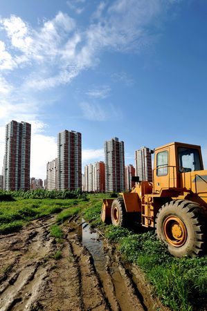 Blue sky white cloud bottom just in the land residence of development