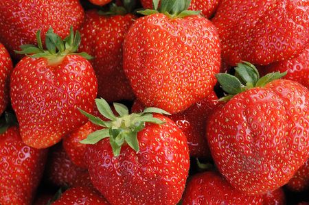  Together many of the mature strawberry                               の写真素材