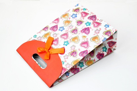 A beautiful gift box on white backgroundの写真素材