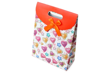 A beautiful gift box on white backgroundの写真素材