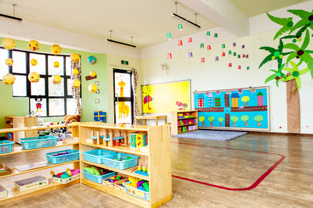 Kindergarten class room without kids.のeditorial素材