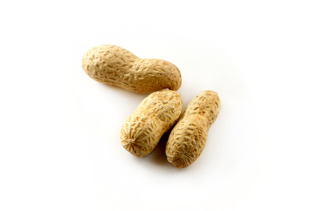 Peanuts on white background