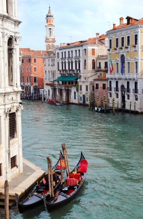 Gondolas in Venice, Italyの写真素材