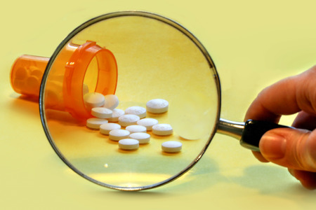 Opioid Crisis - Open Bottle of Prescription Painkiller Pillsの写真素材