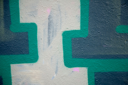 Close up of letter "I" in spray painted graffiti on cementの写真素材