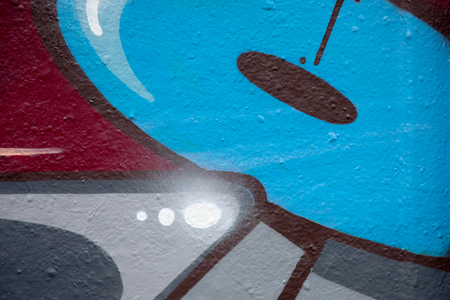 Colorful spray painted wall in a cityの写真素材