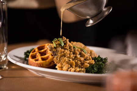 Chicken and wafflesの写真素材