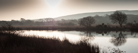 Tranquil pool on Cefn Bryn North Gower South Walesの写真素材