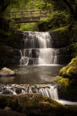 Sgydau Sychryd or the Sychryd Cascades is a set of waterfalls near Pontneddfechan, south Wales.の写真素材