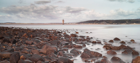 Whiteford lighthouse An unusual cast iron lighthouse built in 1865 to mark the shoals of Whiteford Pointの写真素材