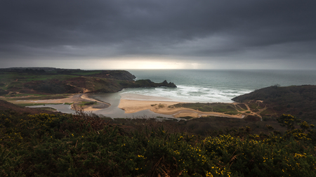 Storm over Three Cliffs Bay Gower
