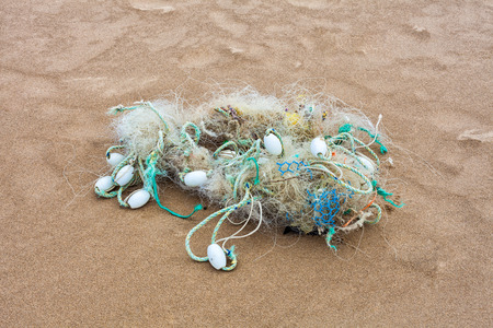 Tangled abandoned marine debris on the Gower peninsula, Swanseaの写真素材