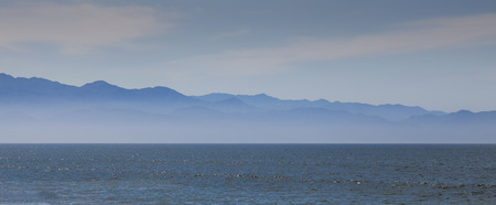 BahÃ­a de Banderas and the Sierra Madre Mountains on the Pacific Coast of Mexico at Puerto Vallartaの写真素材