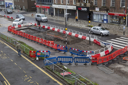 Editorial Swansea, UK - March 21, 2019: The abandoned Swansea Kingsway transformation project after the contractor Dawnus went into administration.のeditorial素材