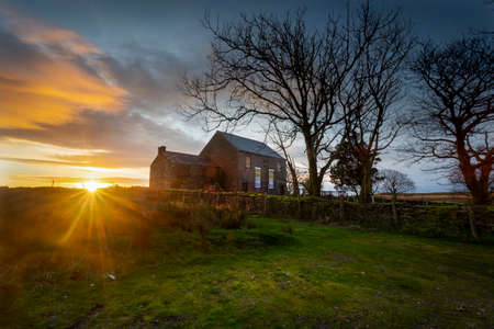 Editorial PONTARDAWE, UK - DECEMBER 25th, 2020:The isolated Gwrhyd Welsh Independent Chapel on the uplands of Cefn Gwrhyd, Pontardawe, South Wales, UKのeditorial素材