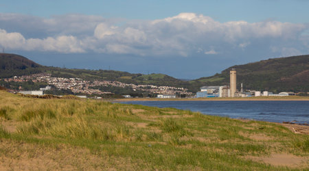 Editorial Port Talbot, UK - May 26, 2021: The industrial area near Swansea and Neath in South wales,...