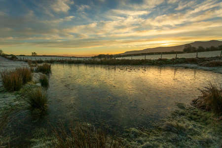 A cold Winter morning in the Brecon Beacons in South Wales UK