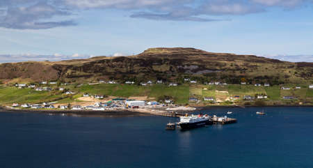 Editorial Scotland, UK - April 26, 2022: The village of Uig on the west coast of the Trotternish peninsula on the Isle of Skye, Scotland, UKのeditorial素材