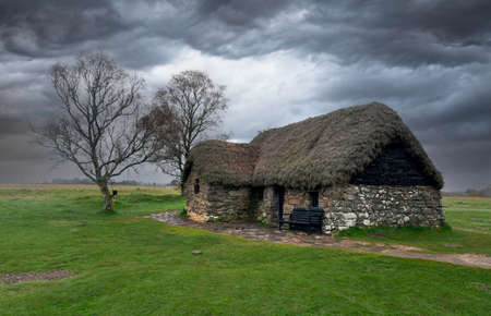 Editorial Scotland, UK - April 24, 2022: Old Leanach Cottage which stands on the Culloden battlefield near Inverness, Scotland, UKのeditorial素材